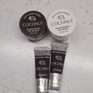 Bath & Body Works Coconut Lip Care Set - Black and White